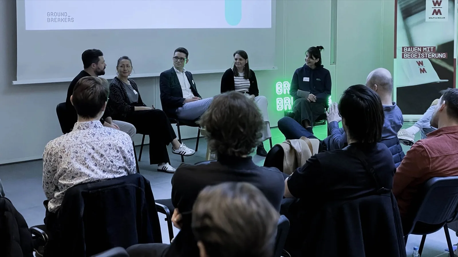 GROUNDBREAKERS Accelerator Batch #3 – Pilotprojekte-Workshop, Panel-Diskussion bei WOLFF & MÜLLER