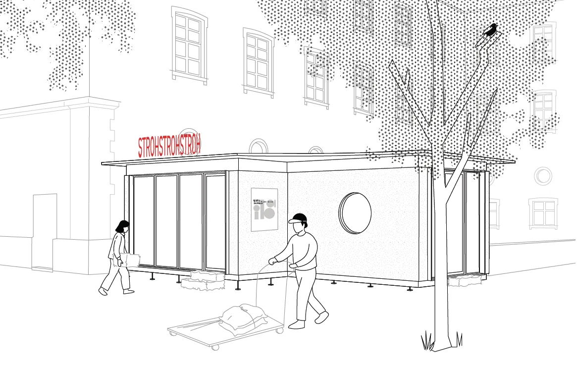 Visualisierung des StrawBrick-Pavillons